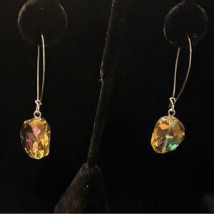 Elegant Gold Crystal Drop Earrings